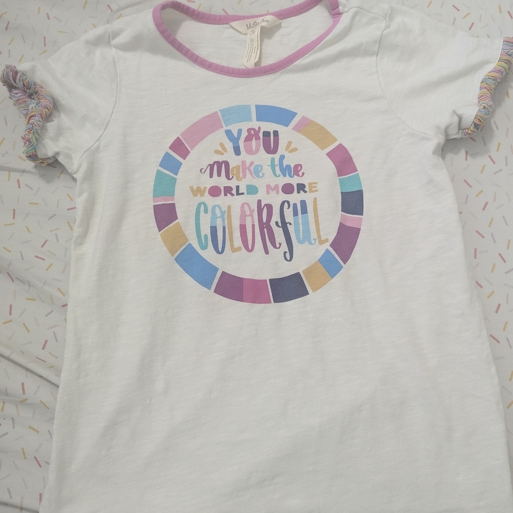 Matilda Jane White Tee with Colorful Design